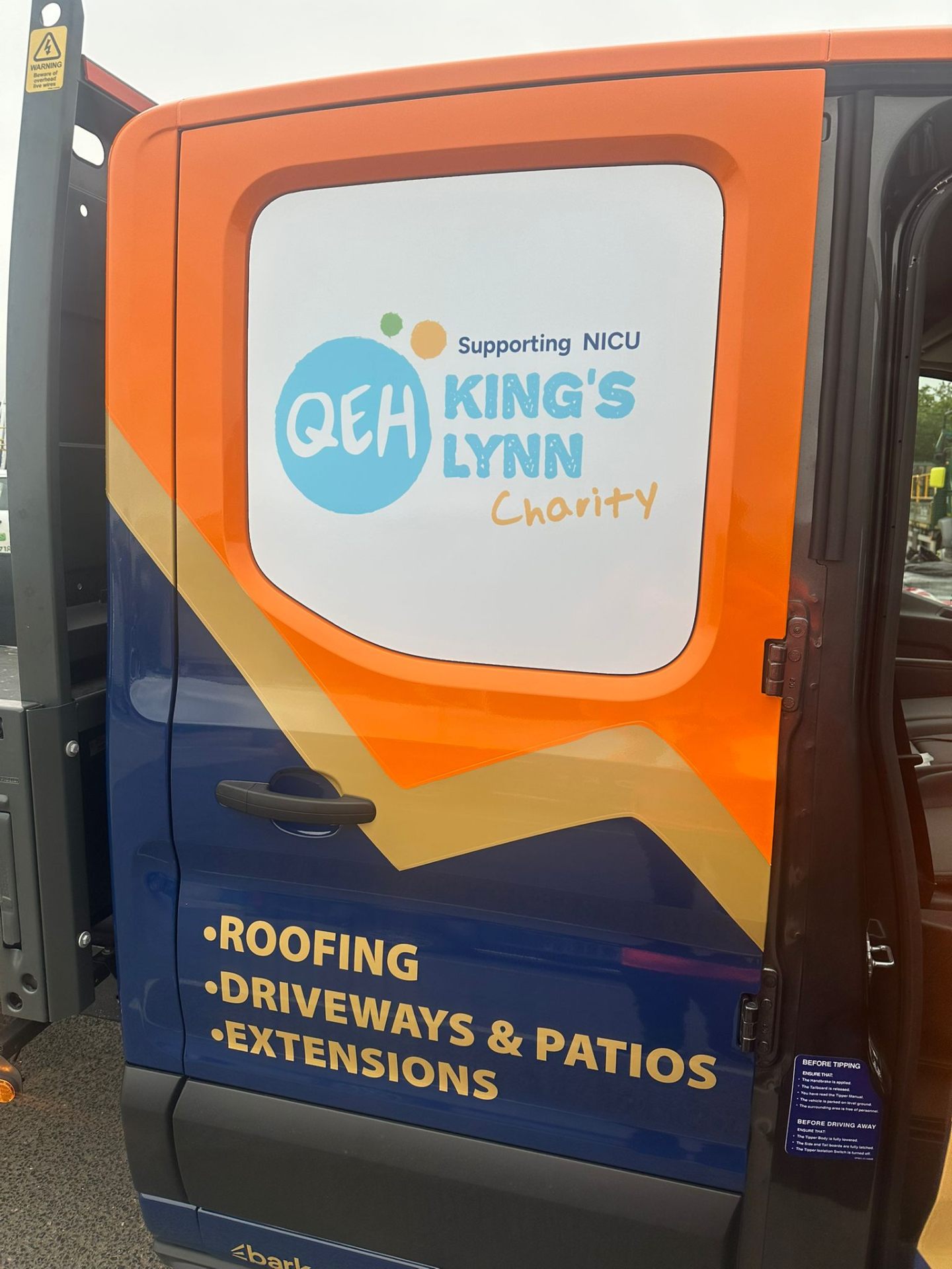 Evercrest Property Care van branded in support of QEH NICU Charity, King's Lynn